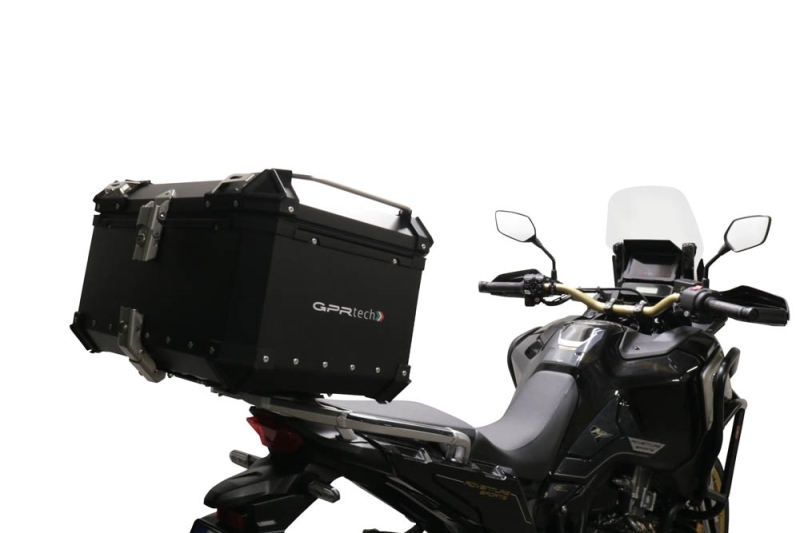 GPRTECH Top case GPR Tech ALPI-TECH Alu - Complet avec support - 35 litres - noir — noir et argent