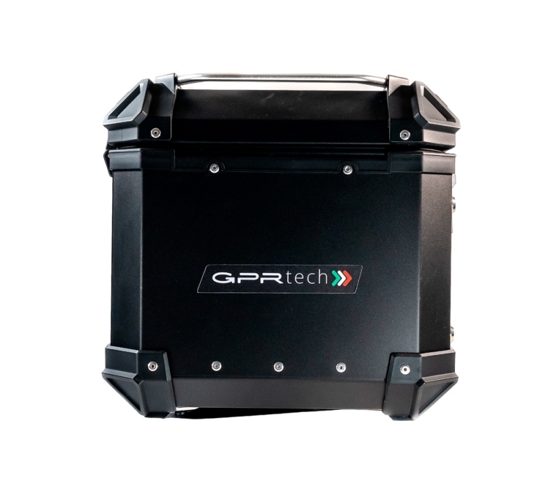 GPRTECH Top case GPR Tech ALPI-TECH Alu - Complet avec support - 35 litres - noir — noir et argent