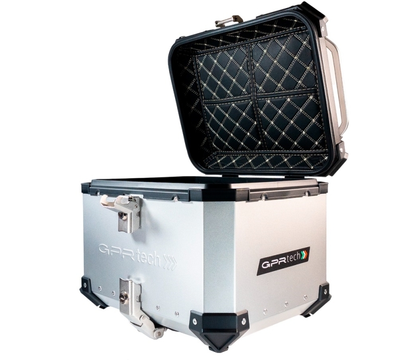 GPRTECH Top case GPR Tech ALPI-TECH Alu - Complet avec support - 45 litres — argent