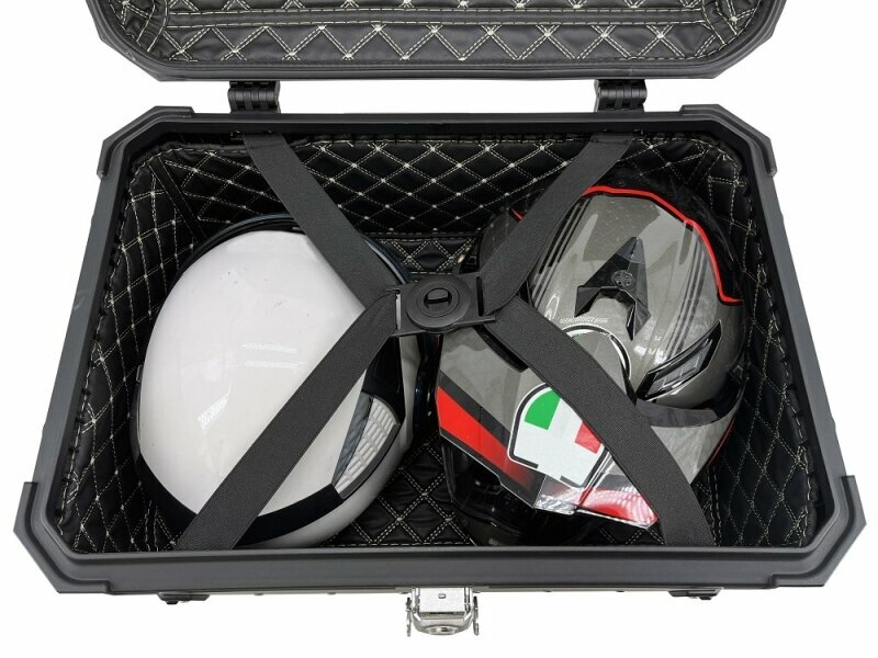 GPRTECH Top case GPR Tech ALPI-TECH Alu - Complet avec support - 55 litres - noir — noir et argent