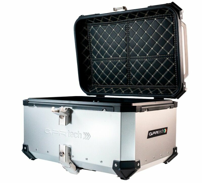 GPRTECH Top case GPR Tech ALPI-TECH Alu - Complet avec support - 55 litres — argent