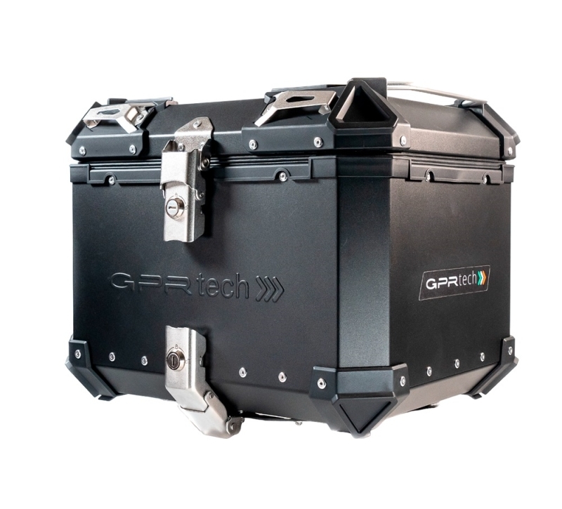GPRTECH Top case GPR Tech ALPI-TECH Alu - Complet avec support - 45 litres - noir — noir et argent