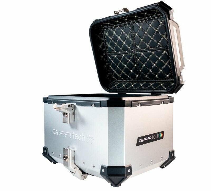 GPRTECH Top case GPR Tech ALPI-TECH Alu - Complet avec support - 45 litres — argent