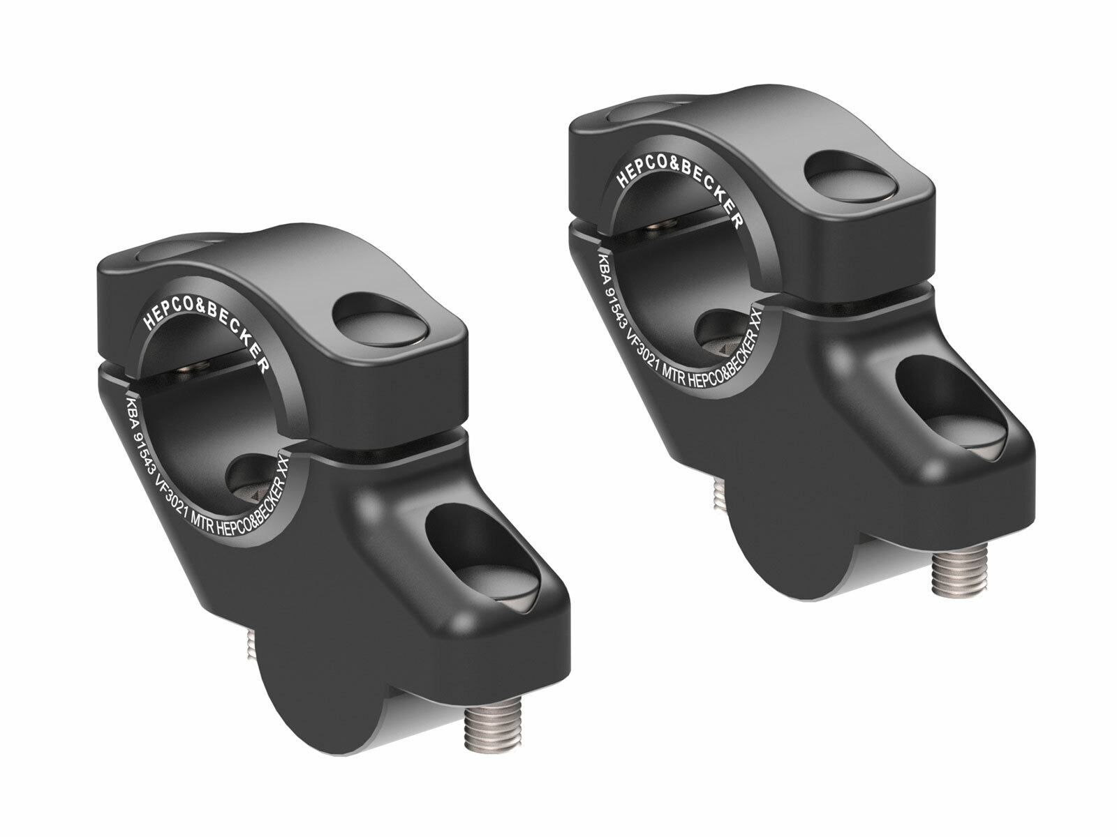 Rehausseur de guidon Hepco & Becker avec déport - noir