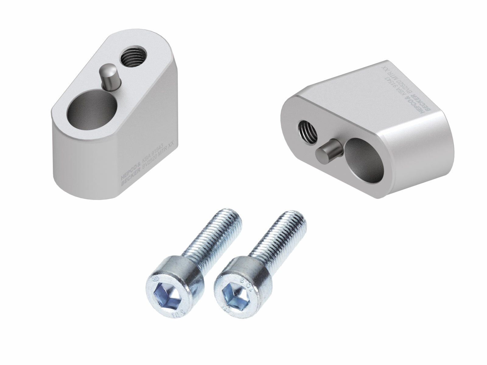 Rehausseur de guidon Hepco & Becker avec déport 30 mm de haut et 20 mm en arrière - argent