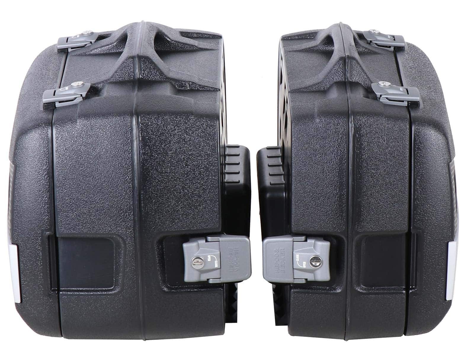 Valise Hepco & Becker Junior Flash argent Enduro (40 L gauche / 30 L droite) - noir