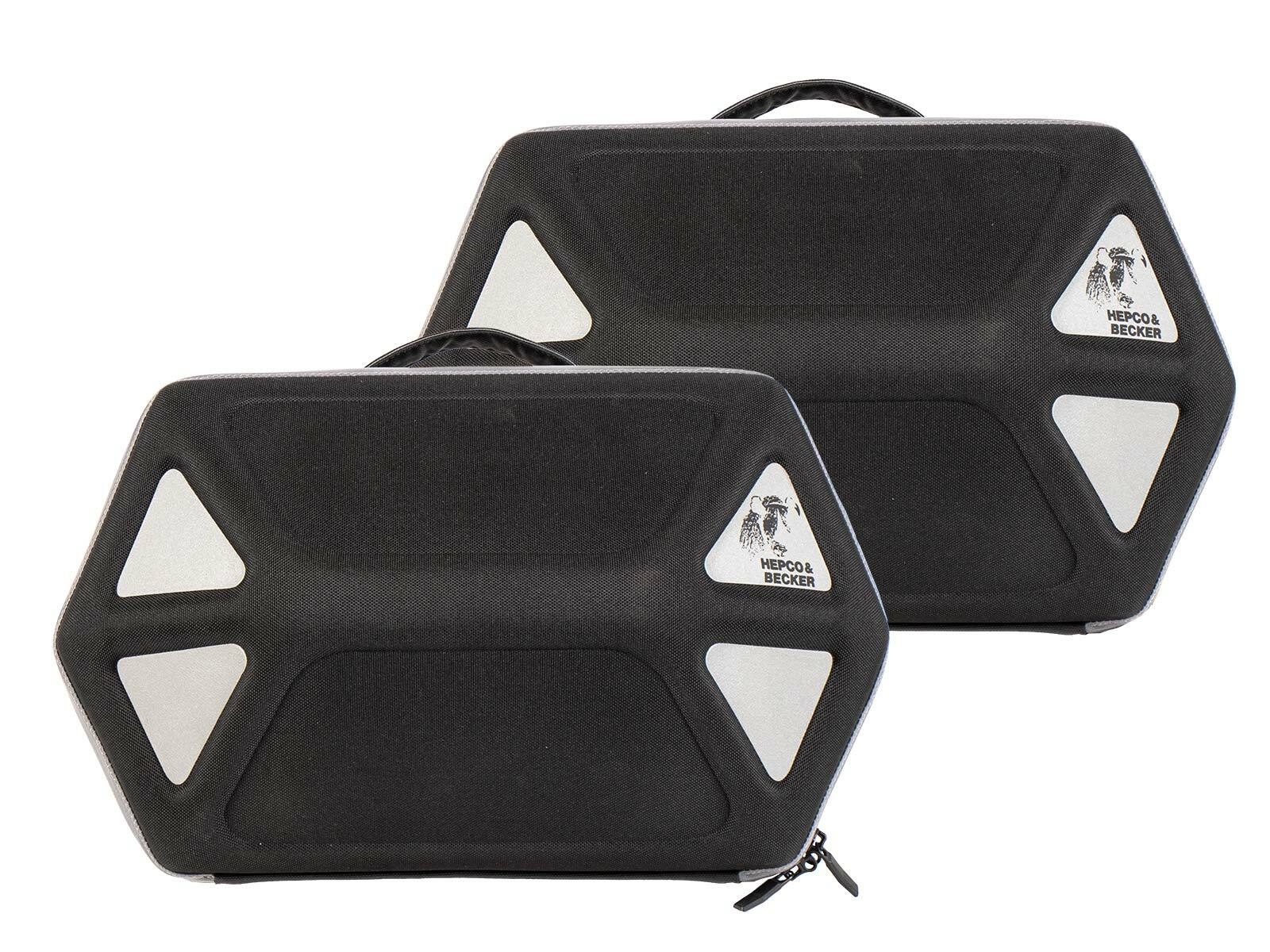 Sacoches cavalières Hepco & Becker Kit complet Royster Speed pour support C-Bow - noir avec fermeture éclair grise