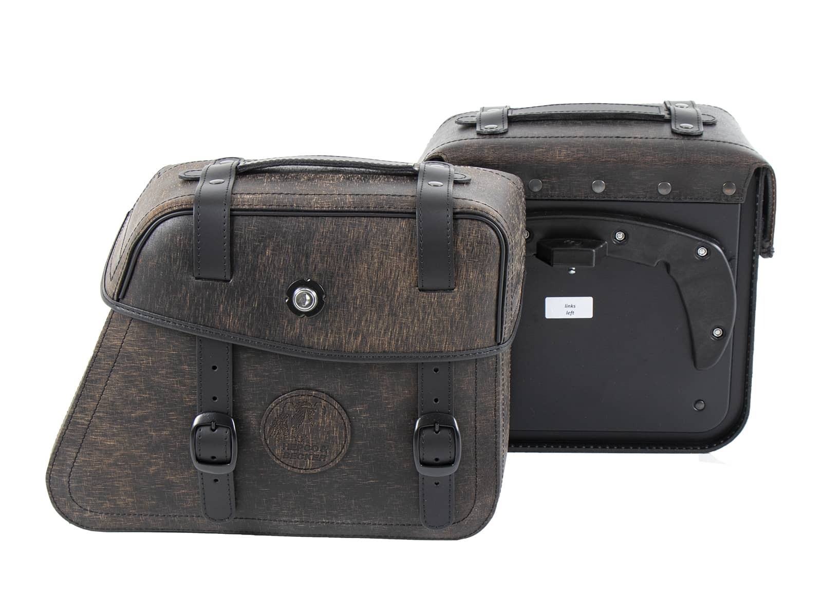 Sacoches cavalières Hepco & Becker Kit complet Rugged 21 l pour support C-Bow - marron