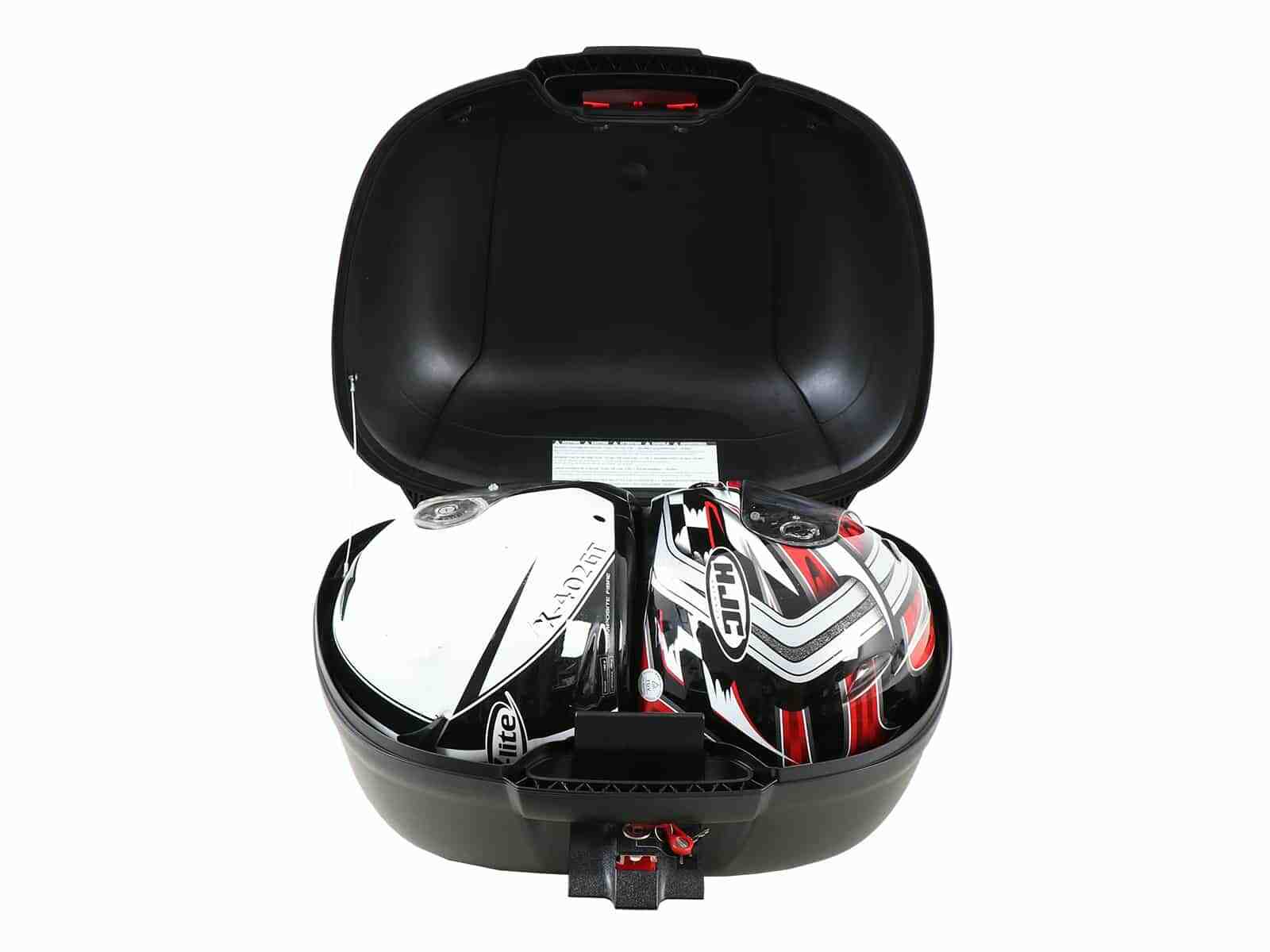 Top case Hepco & Becker Journey 50 - capot argenté - avec support - noir