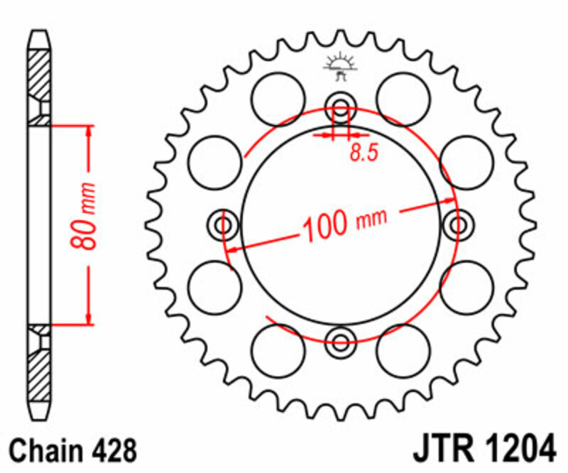 Couronne JT. acier standard 1204 - 428