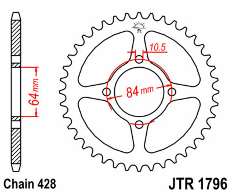 Couronne JT. acier standard 1796 - 428