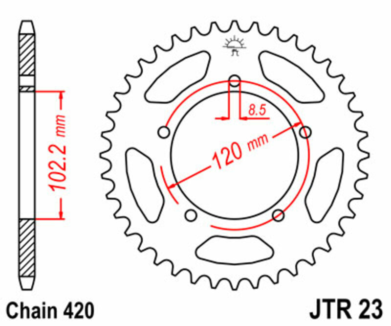 Couronne JT. acier standard 23 - 420