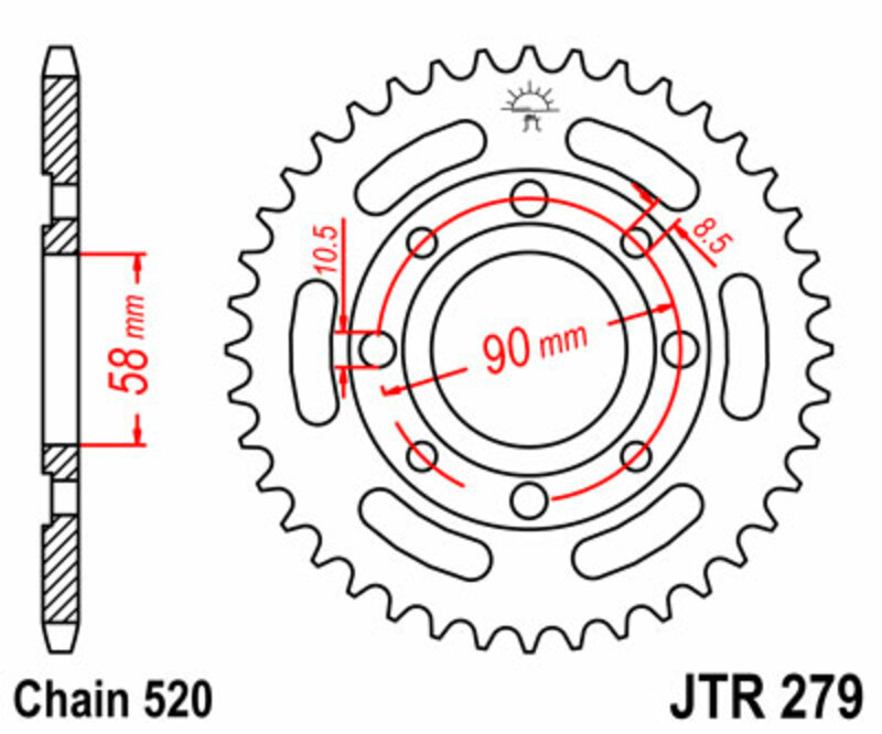 Couronne JT. acier standard 279 - 520