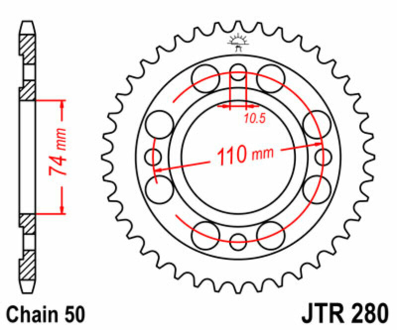 Couronne JT. acier standard 280 - 530