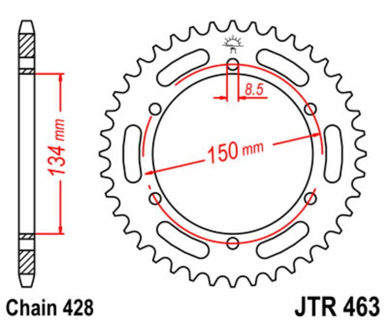 Couronne JT. acier standard 463 - 428