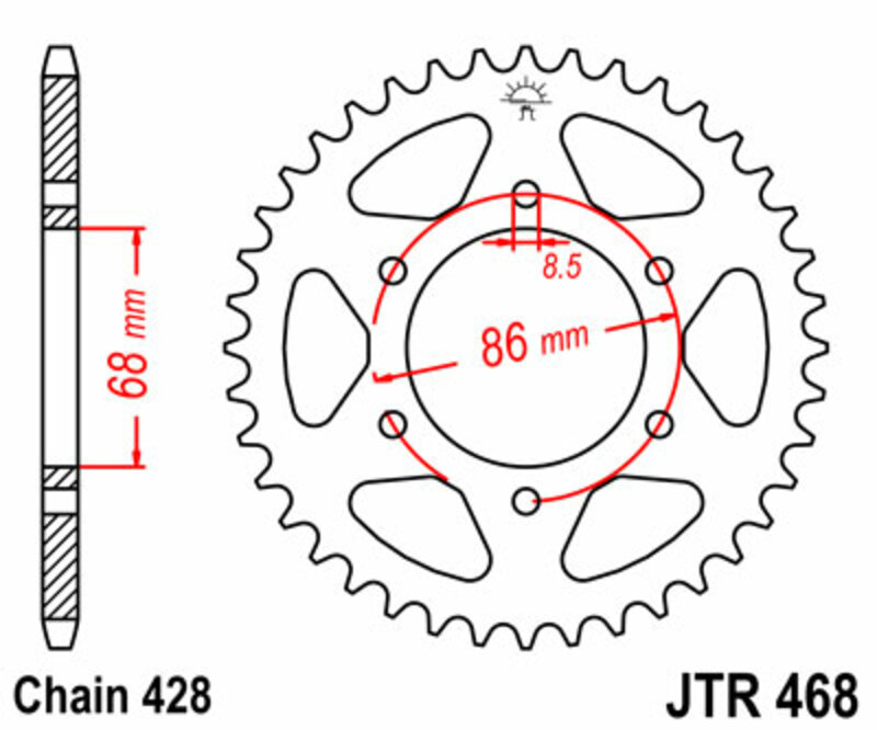 Couronne JT. acier standard 468 - 428