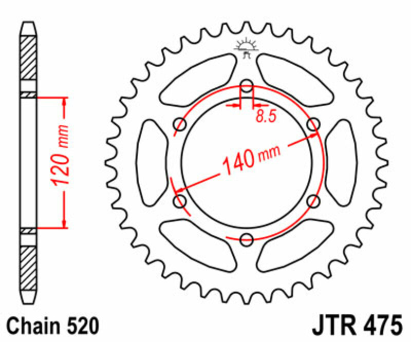 Couronne JT. acier standard 475 - 520