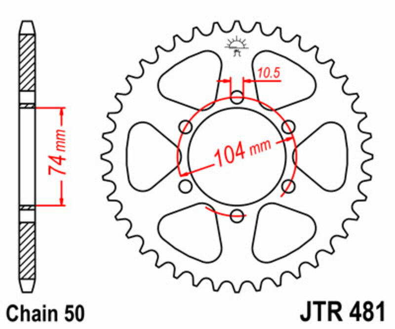 Couronne JT. acier standard 481 - 530