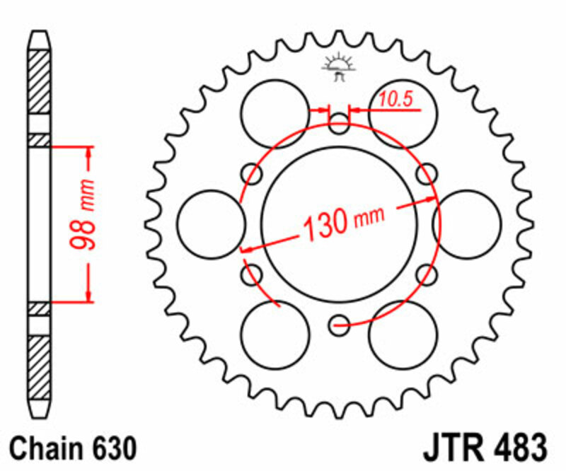 Couronne JT. acier standard 483 - 630