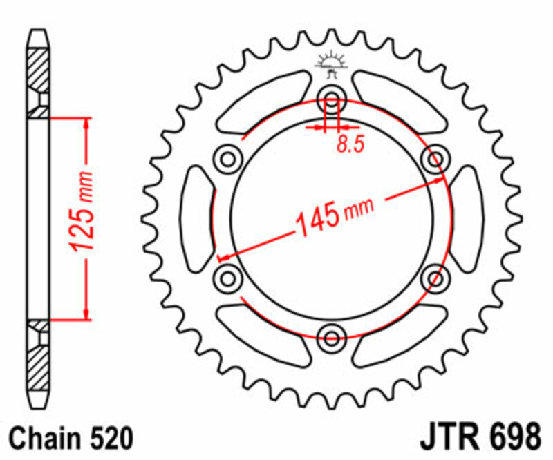 Couronne JT. acier standard 698 - 520