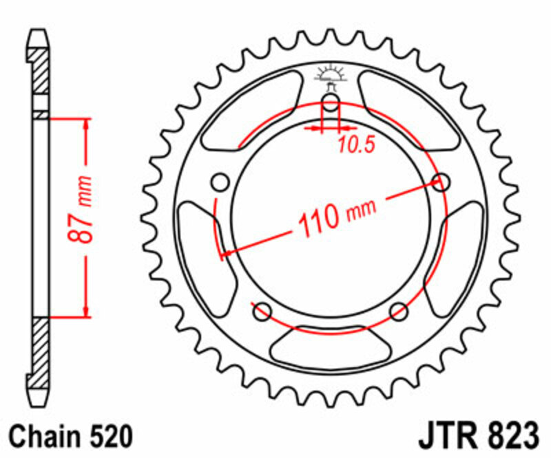 Couronne JT. acier standard 823 - 520