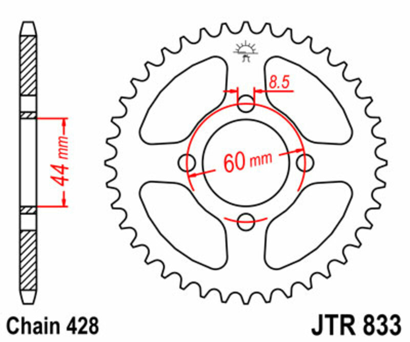 Couronne JT. acier standard 833 - 428