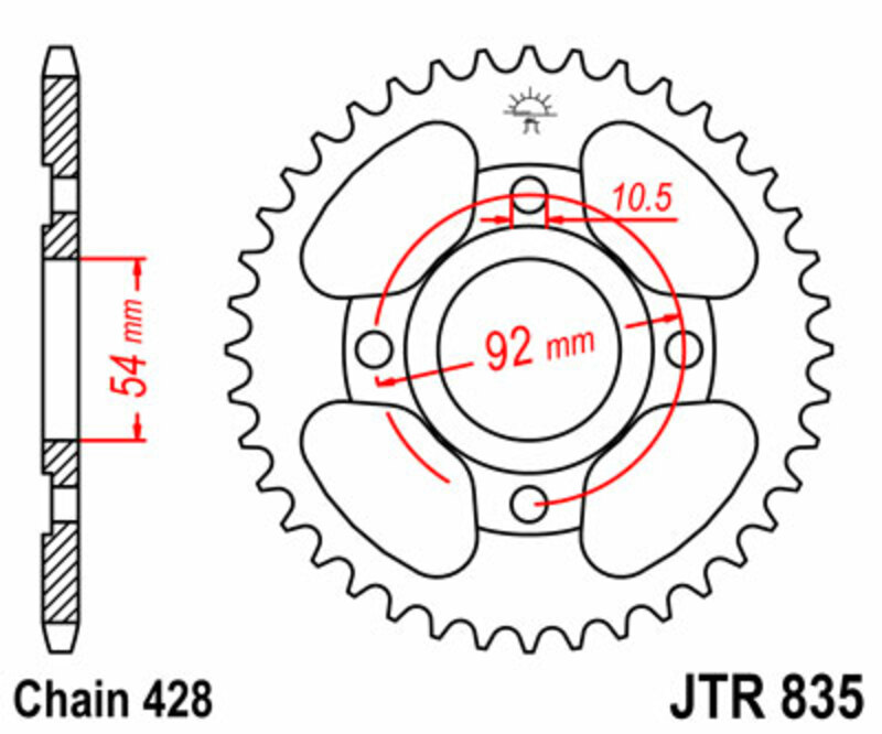 Couronne JT. acier standard 835 - 428