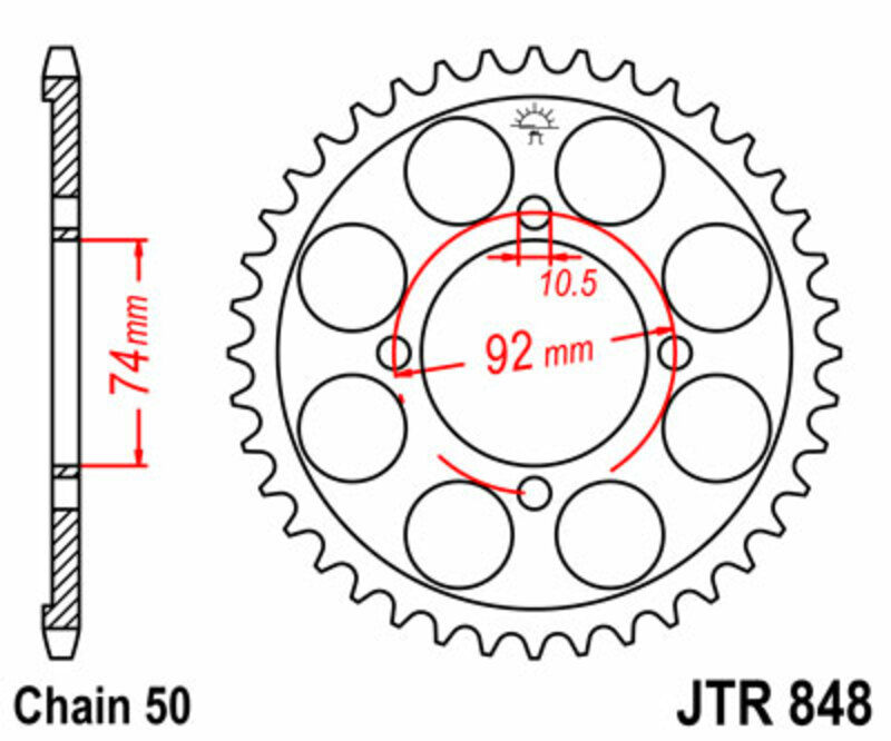 Couronne JT. acier standard 848 - 530