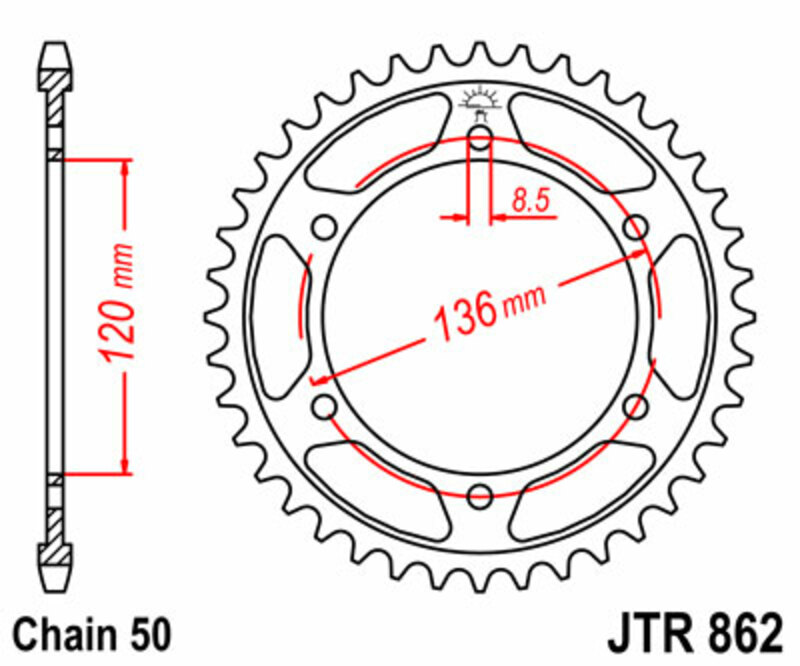 Couronne JT. acier standard 862 - 530