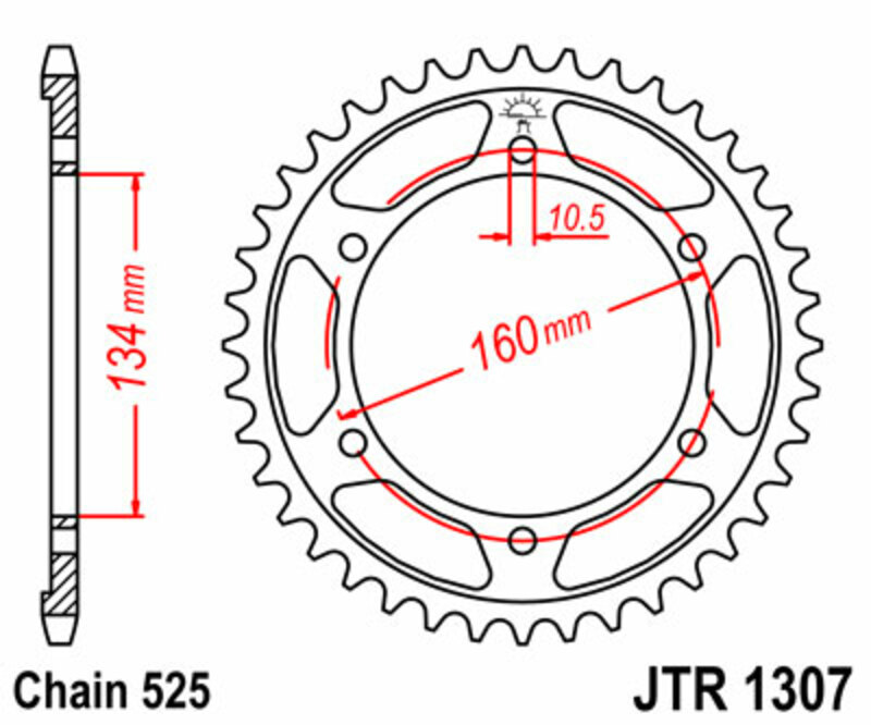 Couronne JT. acier standard 1307 - 525
