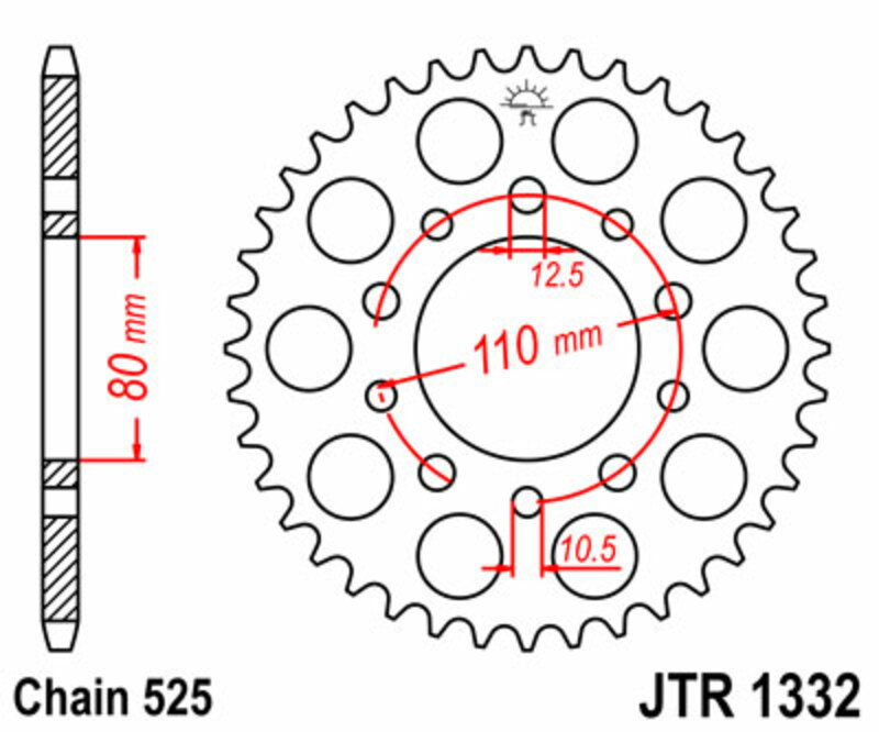 Couronne JT. acier standard 1332 - 525
