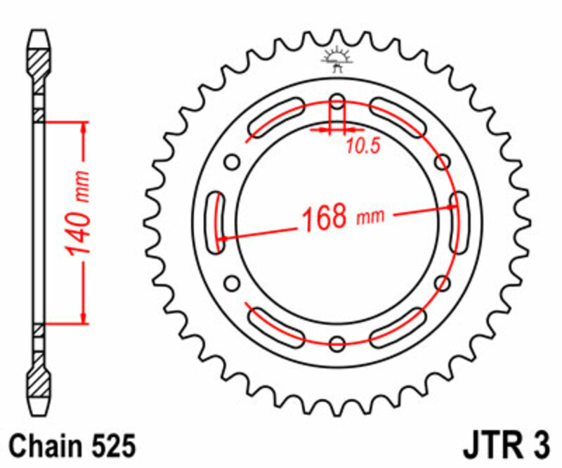 Couronne JT. acier standard 3 - 525