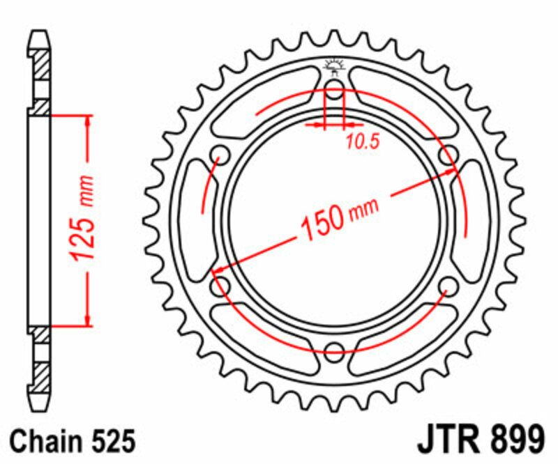 Couronne JT. acier standard 899 - 525