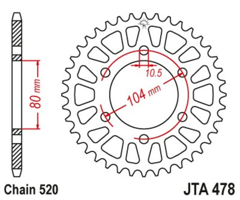 Couronne JT. aluminium ultra-light anti-boue 478 - 520