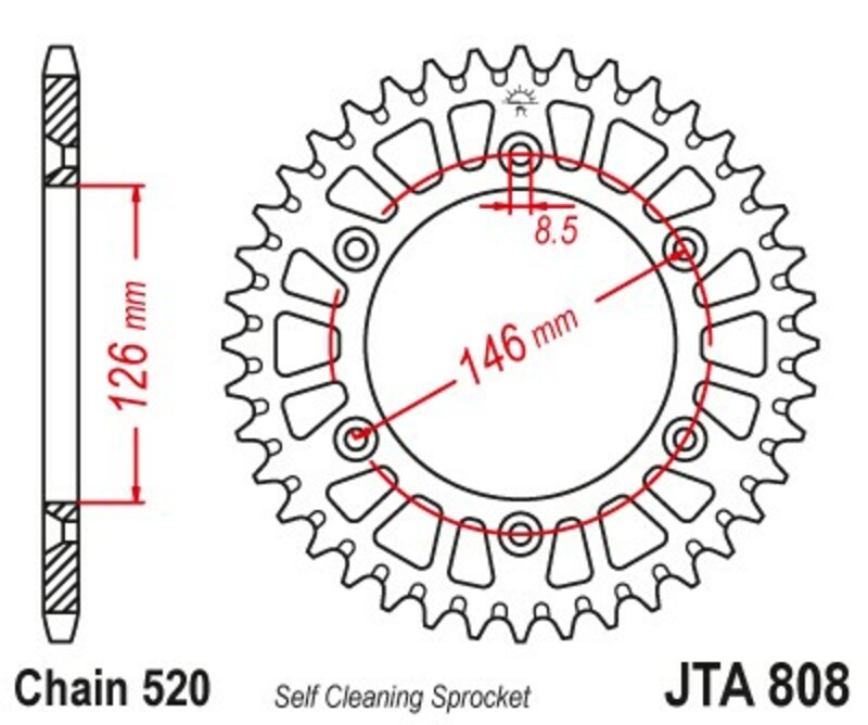 Couronne JT. aluminium ultra-light anti-boue 808 - 520