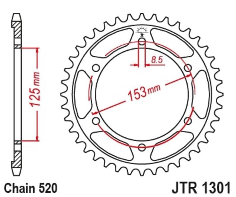 Couronne JT. acier standard 1301 - 520