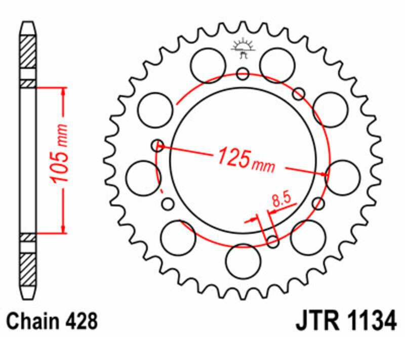 Couronne JT. acier standard 1134 - 428
