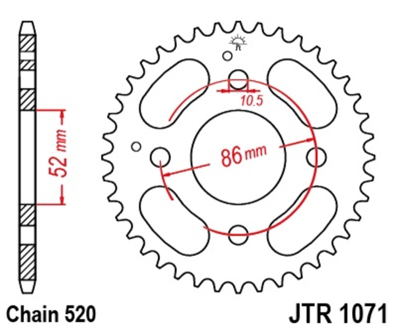 Couronne JT. acier standard 1071 - 520