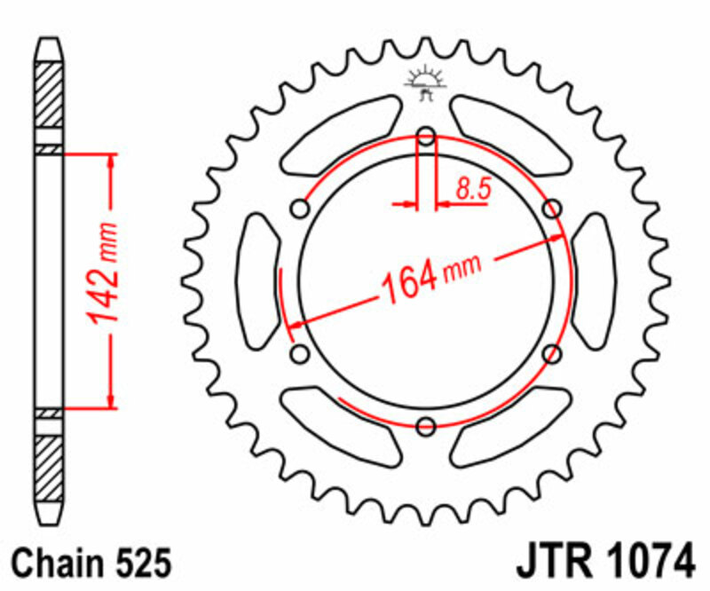 Couronne JT. acier standard 1074 - 525