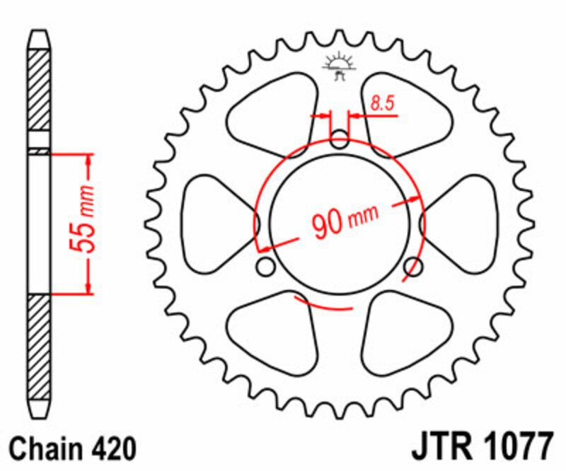 Couronne JT. acier standard 1077 - 420