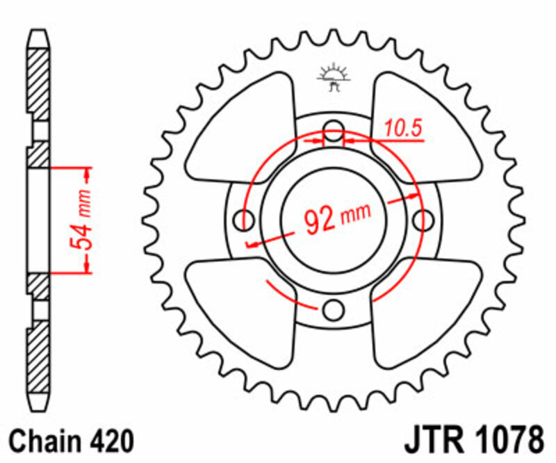 Couronne JT. acier standard 1078 - 420