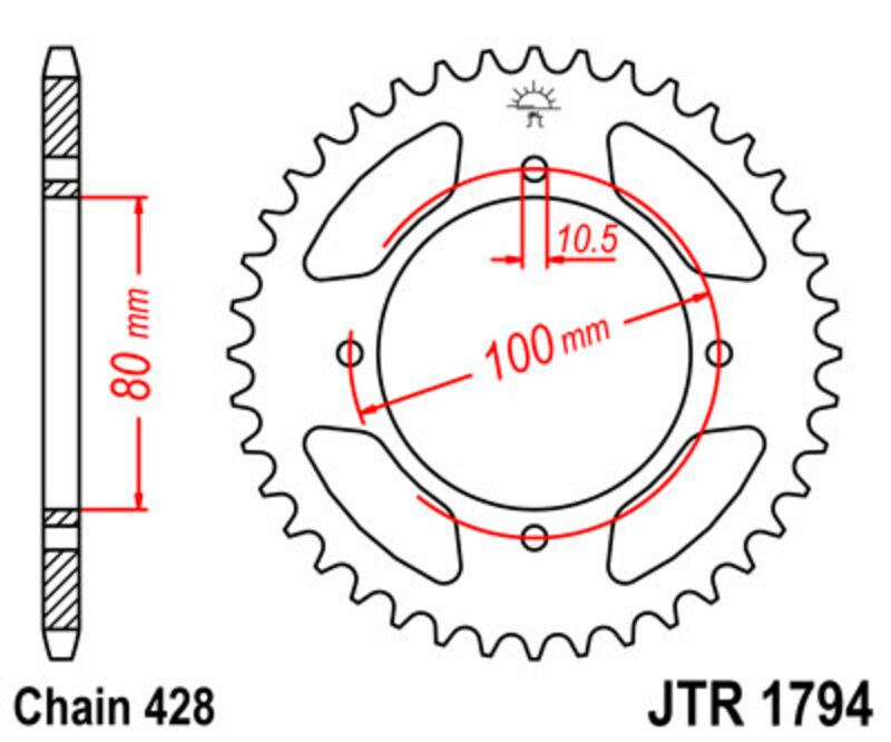 Couronne JT. acier standard 1794 - 428