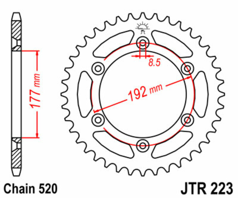 Couronne JT. acier standard 223 - 520