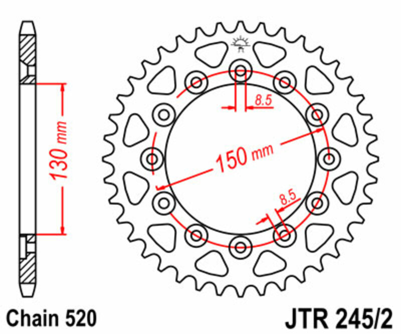 Couronne JT. acier standard 245/2 - 520