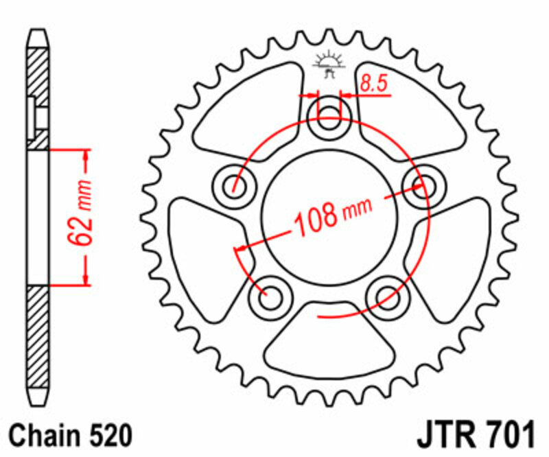 Couronne JT. acier standard 701 - 520