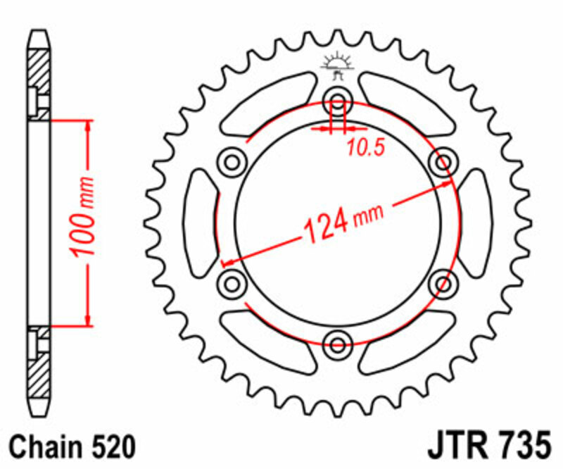 Couronne JT. acier standard 735 - 520