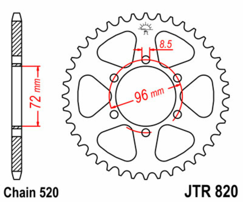 Couronne JT. acier standard 820 - 520