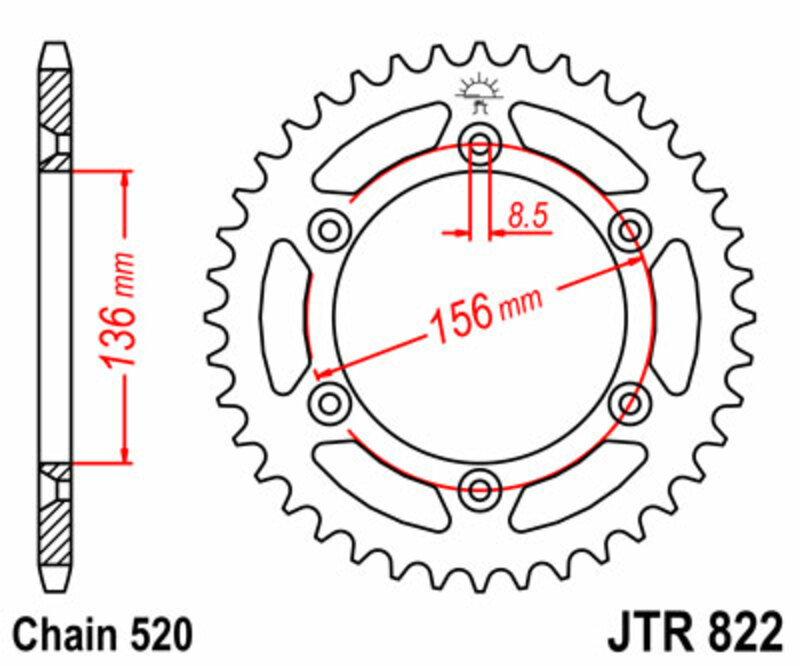 Couronne JT. acier standard 822 - 520