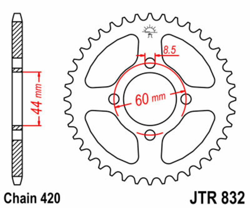 Couronne JT. acier standard 832 - 420