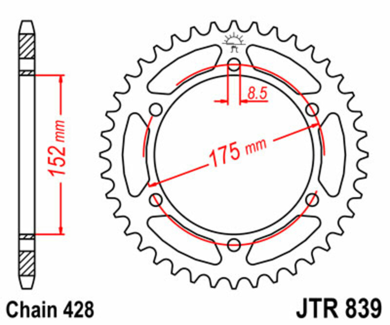 Couronne JT. acier standard 839 - 428
